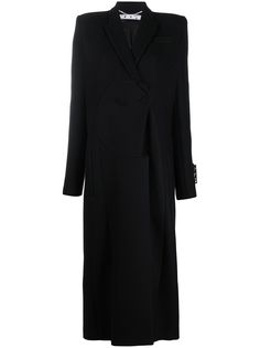 Off-White двубортное пальто миди