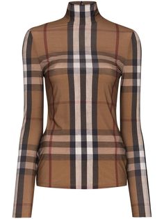 Burberry сетчатая водолазка в клетку Vintage Check