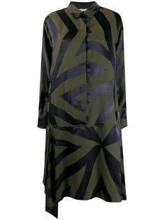 Odeeh платье-рубашка с геометричным принтом