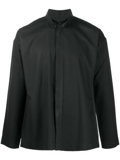 Homme Plissé Issey Miyake рубашка с длинными рукавами и двойным воротником