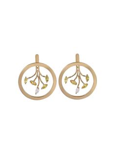 Ananya серьги-кольца Mogra из желтого золота с сапфирами и бриллиантами