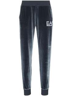 Ea7 Emporio Armani велюровые спортивные брюки с нашивкой-логотипом