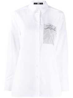 Karl Lagerfeld рубашка с длинными рукавами и нашивкой-логотипом