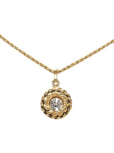 Chanel Pre-Owned колье с подвеской из стразов