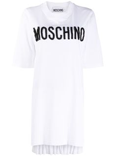 Moschino футболка асимметричного кроя с логотипом