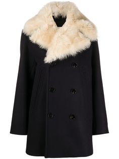 Jil Sander двубортное пальто со съемным воротником