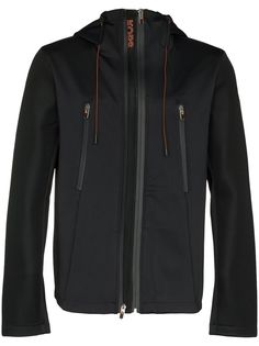 Michael Kors Collection logo-hood zipped jacket
