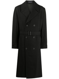 Yohji Yamamoto двубортное пальто с поясом