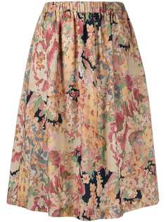YMC юбка А-силуэта с цветочным принтом