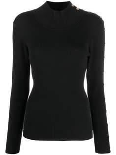 Edward Achour Paris декорированный джемпер в рубчик с пуговицами