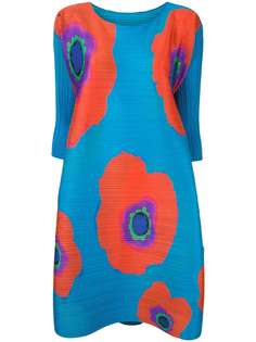Pleats Please Issey Miyake платье оверсайз с цветочным принтом