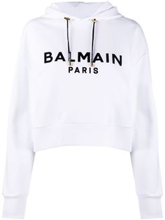 Balmain укороченное худи с логотипом