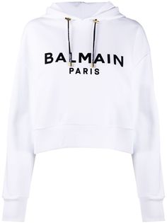 Balmain укороченное худи с логотипом