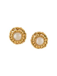 Chanel Pre-Owned серьги-клипсы с жемчугом