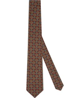 Gucci клетчатый галстук с логотипом GG