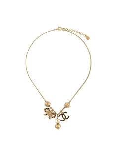 Chanel Pre-Owned колье с логотипом CC и стразами
