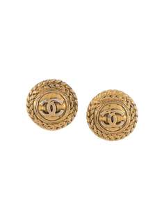 Chanel Pre-Owned серьги-клипсы с логотипом CC