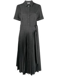 P.A.R.O.S.H. платье-рубашка с короткими рукавами и плиссированной юбкой