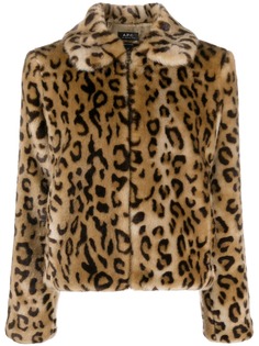A.P.C. куртка на молнии с леопардовым принтом