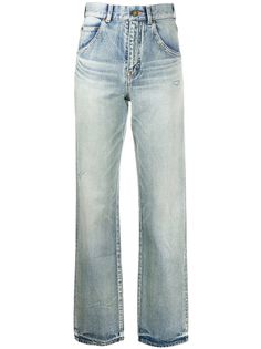 Saint Laurent прямые джинсы с эффектом потертости