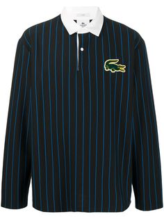 Lacoste рубашка-регби в тонкую полоску с нашивкой-логотипом