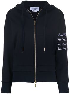 Thom Browne худи на молнии с полосками 4-Bar