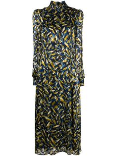 Goat Kendall leaf-print midi dress