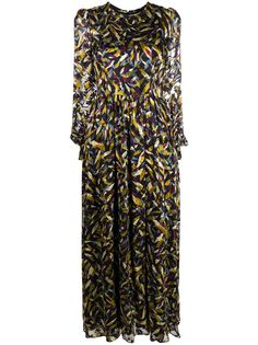 Goat Kitty leaf-print maxi dress