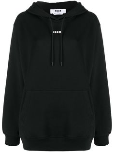 MSGM oversized logo print hoodie