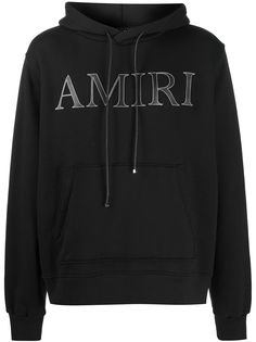 AMIRI stitched logo cotton hoodie