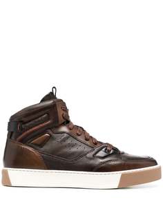 Santoni high-top lace-up trainers