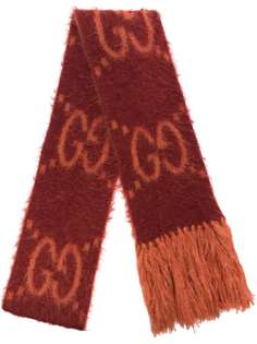 Gucci GG-pattern fringed scarf