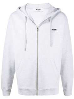 MSGM drawstring zip-front hoodie