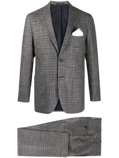 Kiton check single-breasted suit
