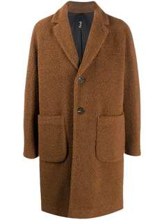 Hevo patch pocket faux-sherling coat