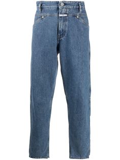 Closed mid-rise tapered trousers