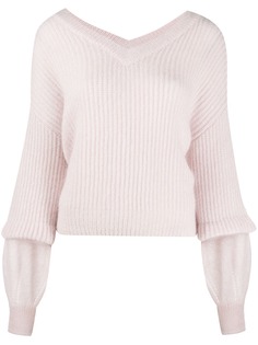 Pinko layered-sleeve ribbed sweater