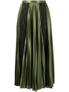 Christopher Kane lace panelled pleated skirt
