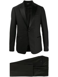 Z Zegna single-breasted suit with satin detailing