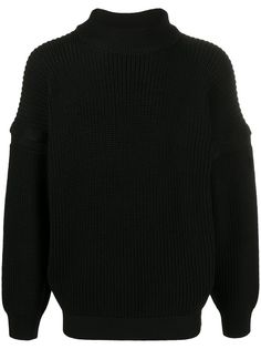 Issey Miyake Men mock neck dropped-sleeve jumper