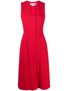 Victoria Beckham sculpted neckline pleated midi dress