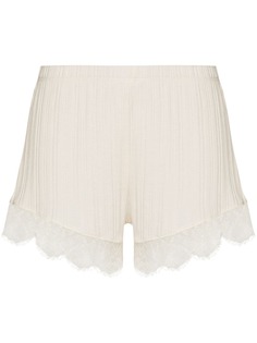 Skin Betsey lace trim cotton shorts