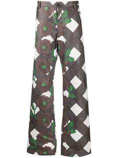 Walter Van Beirendonck floral-print wide-leg trousers