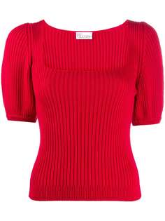 RedValentino square-neck knitted top