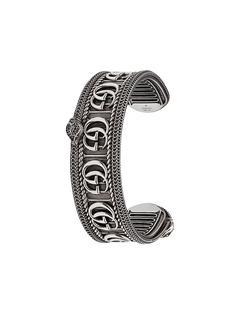 Gucci engraved sterling silver cuff bracelet
