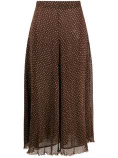 GANNI polka dot pleated midi skirt