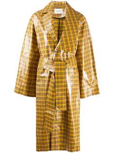 Henrik Vibskov vinyl check-print coat