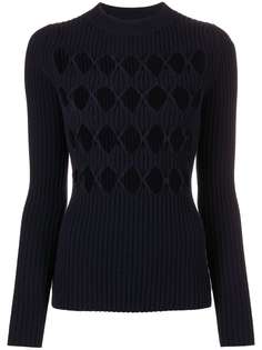 Victoria Beckham cut-out argyle crew neck jumper