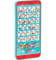 Музыкальная азбука-мультиплеер Азбукварик Учи буквы и слушай песенки красный, 14 см