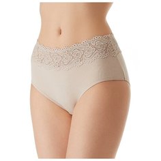 Lowry Трусы слипы макси средней посадки с кружевным поясом, размер M, бежевый